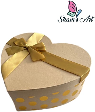 Luxe Hartvormige Dozen met Deksel - Beige met Goud - S: 18.8x16.5x8.3cm - Cadeaudoos - Geschenkdoos