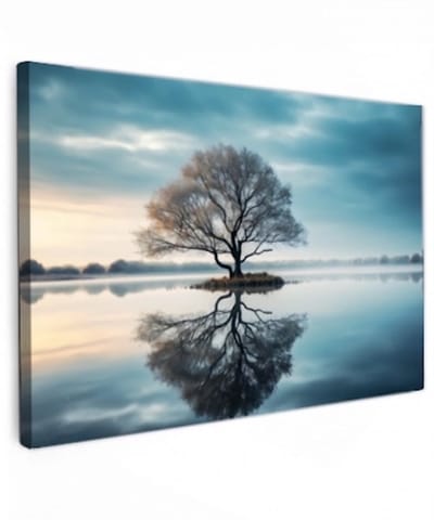 Canvas Schilderij Crystal Calm - 60x40 cm - Muurdecoratie woonkamer - Slaapkamer decoratie - Kamer accessoires - Schilderijen op canvas