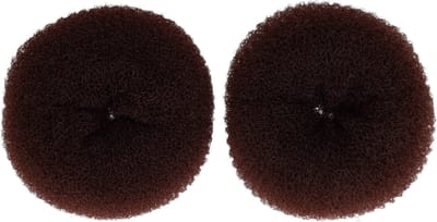 Haarsoires Styling Tool - Haardonut 12cm – XL Knot Hulpmiddel – Bruin – Set van 2 - Haar Donut - Extra Volume Haarrol - Knotmaker