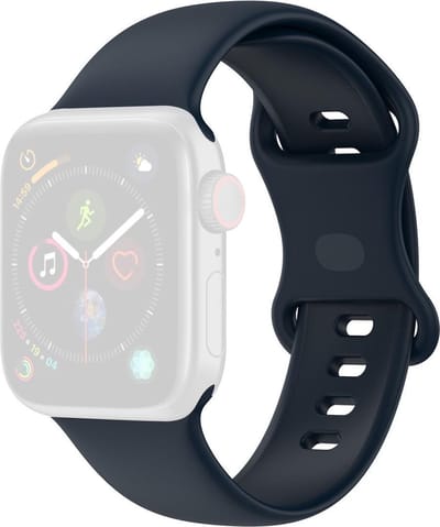 By Qubix - Geschikt voor Apple Watch bandje - Siliconen sportbandje - Donkerblauw - Maat: S/M - Geschikt voor Apple Watch 38mm / 40mm / 41mm / 42mm - siliconen sport bandje - smartwatchbandje