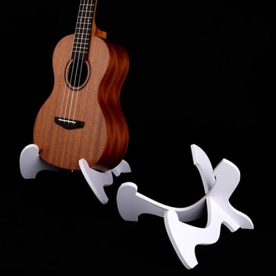 Ukulele Stand - Universele Houder - Instrument Beschermen - X-Frame Stabiliteit - Opvouwbaar PVC - Wit