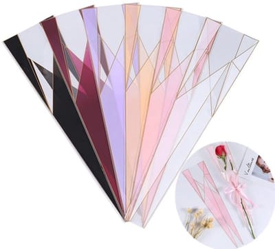 Dailygoods- Bloem Mouw Waterdicht - Enkele Roos Verpakking - Bloemen Inpakpapier - 1-2 Stuks - Vintage Driehoeksontwerp - Eenvoudig te Gebruiken - Bloemenverpakking