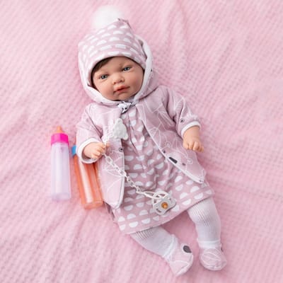 Realistische Reborn Babypop Meisje 45 cm inclusief Deken