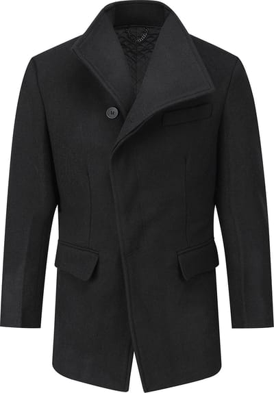 ALLTHEMEN Heren Lange Mantel Wollen Winterjas - Slim Fit Jas - S