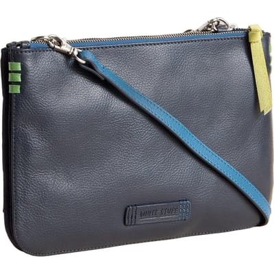 White Stuff Connie Double Pouch Crossbody Blue Multi Maat: OS | Schoudertassen Outlet | Dames | Blauw
