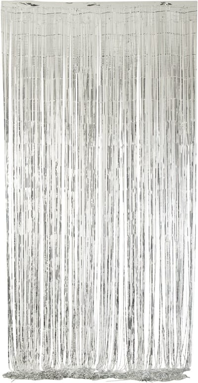 J-Line gordijn Franjes Vinyl - kunststof - zilver