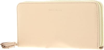 COCCINELLE Leren Portemonnee Tassel Zip Around Wallet Silk Beige