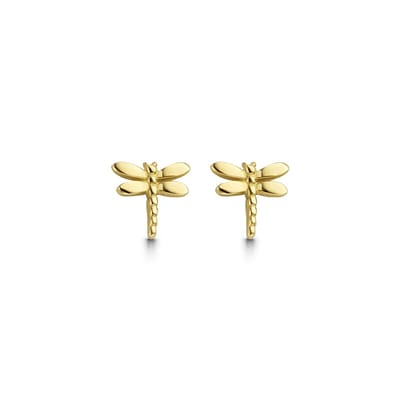 New Bling 9NBG-0255 Gouden Oorknopjes - Dames - Libelle - Dragonfly - 5 x 4 mm - 14 Karaat - Goud