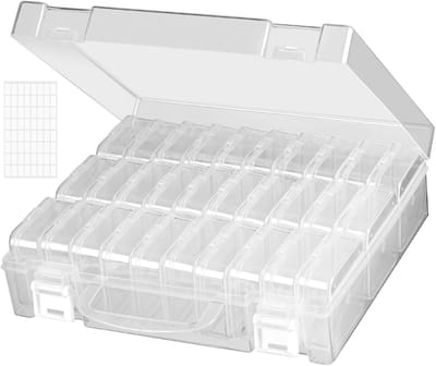 30 Compartimenten van Kleine Opbergdozen (5,6x5,6x2,1 cm), Opbergdoos, Sorteerdozen voor Kleine Onderdelen Mini Pearl -opbergdoos Organizer Gemaakt van Doorzichtig Plastic (1 Stuk)