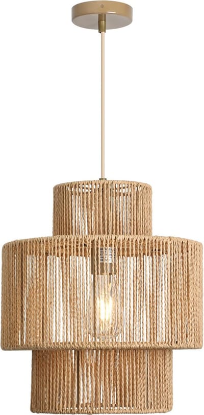 La'Moussawi ® Stijlvolle Rotan Hanglamp voor Een Warme en Charmante Sfeer in Huis