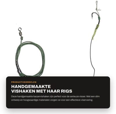 Dailygoods- Vishaken Handgemaakt - Karper Vishaken - Visaccessoires - Hoogwaardige Koolstofstalen Haken - Sterke Treksterkte - Draagvermogen tot 30 kg - Karperhaak