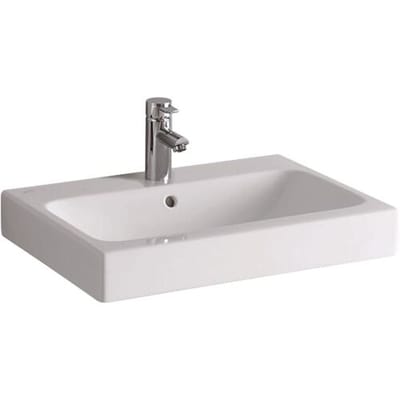 Geberit iCon - Wastafel 60x49 cm, met kraangat en overloop, KeraTect, wit 124560600