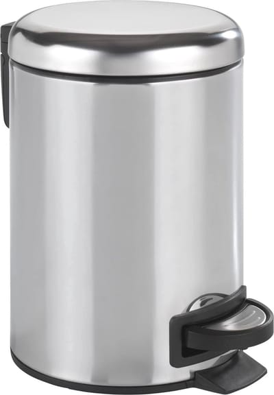 Pedaalemmer Roestvrij Staal - Afvalbak Kosmetica - Hygiënisch Werken - Soft-close Mechanisme - 3 Liter - Zilver