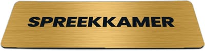 Deurbordje Goud-look met tekst spreekkamer - Formaat 150 x 50 mm x 1,6 mm - Zelfklevend | Luxe uitstraling | Geborstelde Gouden toplaag | Gratis Verzending | Decoporta