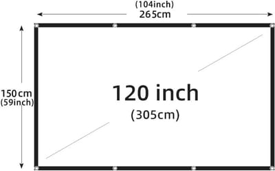 Projectiescherm - Wit scherm - Film kijken - Hoge dichtheid doek - 120 inch - Wit