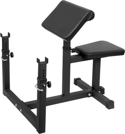 Preacher Curl Bank - Biceps Station Gewichtbank - Armen Trainen - Verstelbare Hoogte - 450 lbs Capaciteit - Zwart