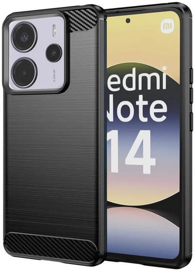 Hoesje geschikt voor Xiaomi Redmi Note 14 4G 163.2mm - Techsuit Carbon Silicone Back Cover - Zwart