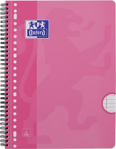 Oxford School Collegeblok - A4+ - 23-gaats - lijn - 80 vel - roze