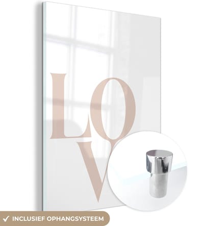 MuchoWow® Glasschilderij 120x160 cm - Schilderij acrylglas - Tekst - Quotes - Love - Foto op glas - Schilderijen