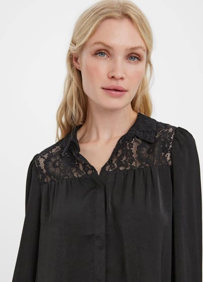 VERO MODA - VMLUNA L/S SHIRT WVN BTQ - Dames - Blouses