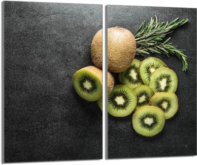 TMK ArtDeko Kiwi Serie - Glazen Beschermplaat - Snijplank - 30x52cm - Voor Alle Soorten Fornuizen
