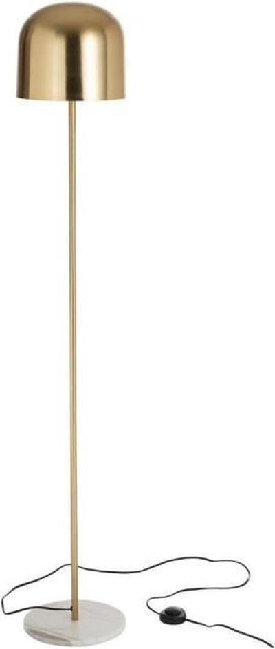 J-Line VLOERLAMP QUEEN - staande lamp 148 cm - 1 stuk - koperkleurig met marmer voet