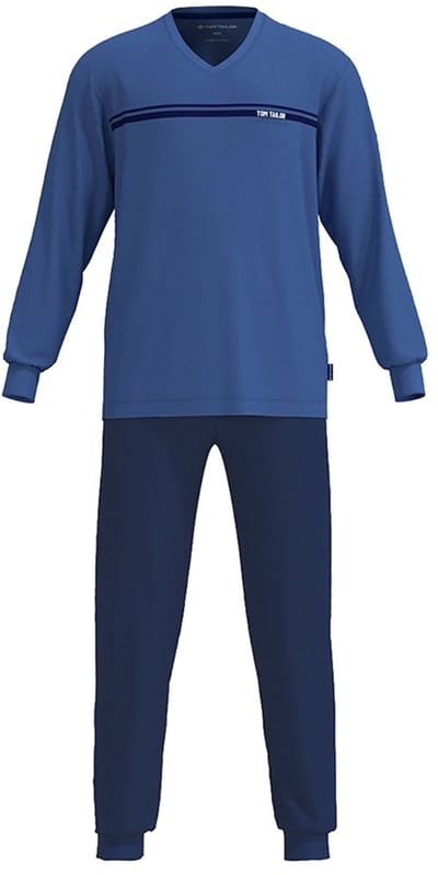 Tom Tailor - Pyjamaset met logoprint - Maat 48 - blue-medium-solid