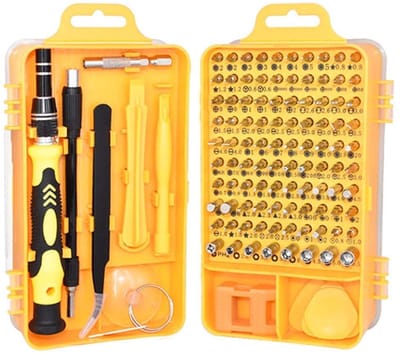 Dailygoody - 115-in-1 Schroevendraaierset - Multifunctioneel Gereedschap - Geel - Reparatieset voor Mobiele Apparaten - Inclusief Accessoires - G