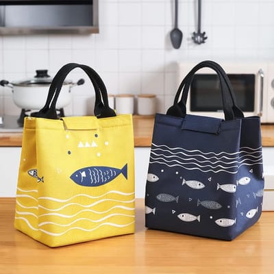 2 stuks geïsoleerde lunchtas voor lunchboxes, waterdichte stof, opvouwbare picknickhandtas, geïsoleerde koeltas met grote capaciteit, voor vrouwen, volwassenen, studenten en kinderen