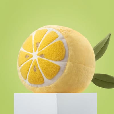 Citroenvormig Sierkussen - Fruit Kussen - Bank Decoratie - Zacht Premium Fluweel - 25 x 29 cm - Geel