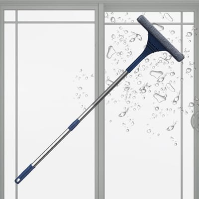 Raamwisser Trekker - Glasreiniger Schraper - Ramen Streeploos - Telescopische Lengte - 170 cm - Blauw