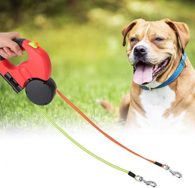 Intrekbare hondenriem voor grote honden met LED verlichting en antiklit functie - Geschikt voor alle maten honden - Rood