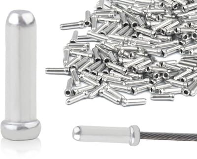 Dailygoods- Eindkapjes 200 Stuks - Aluminium Legering - Bescherming Remkabels - Bescherming Versnellingskabels - Duurzaam - 12mm Lengte - Fietscaps