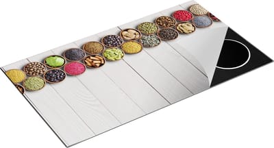 Chefcare Inductie Beschermer Kruidenbakjes op een Houten Tafel - 95x50 cm - Afdekplaat Inductie - Kookplaat Beschermer - Inductie Mat