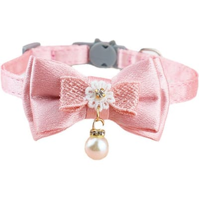 Halsband voor huisdieren Verstelbaar Zacht Draagbaar Schattig Modieus Kat Vlinderdas Halsband voor Dagelijks Wandelen Feest Width 1cm / 0.4in, Length 20?30cm / 7.9?11.8in white