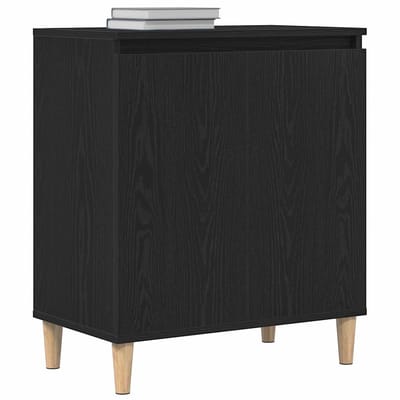 vidaXL - Dressoir - Zwart - Eiken - 60 - x - 35 - x - 70 - cm - Bewerkt - hout