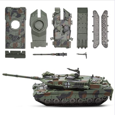 Dailygoods- Pantsertank Leopard 2A7 - Militair Speelgoed - Model 1/72 - Pantservoertuig - Geschikt als Cadeau - Kunststof 18,5 x 13,5 x 5 cm - Tankmodel