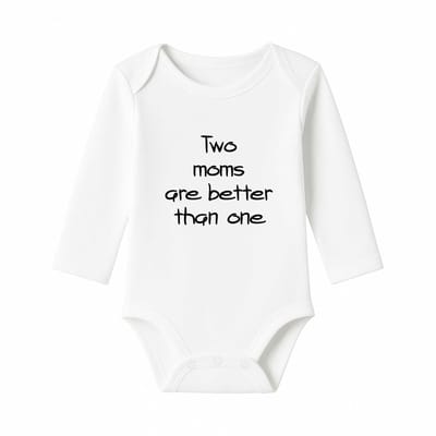 Romper Two moms are better than one - wit - lange mouw - Maat 86/92