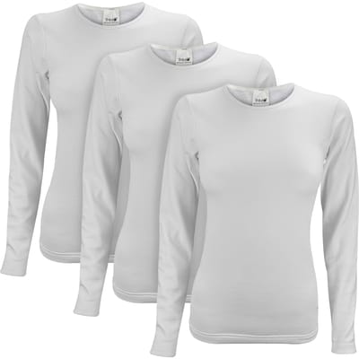 3-Pack Dames Thermisch T-shirt met Lange Mouwen voor de Winter