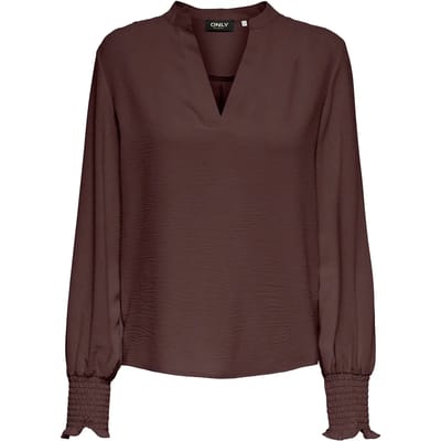 Only bordeaux dames blouse   V-hals   Regular fit   Duurzaam   Lange mouw Bordeaux XL