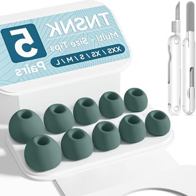 Vervangende Oordopjes voor AirPods Pro 3 Generatie met Reinigingskit en Organizer, Antislip Siliconen Tips in Dennenboomgroen - Perfecte Pasvorm en Comfortabele Geluidsisolatie (XXS/XS/S/M/L)