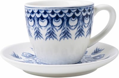 Espresso kop en schotel Paauw Blauw -
