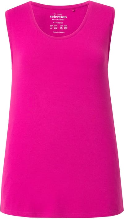Ulla Popken - Dames - top stretch zijsplitten crêpe kwaliteit selection - Magenta - Maat 42+