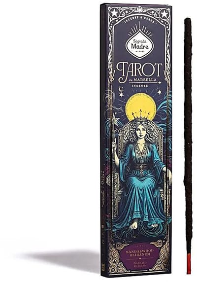 Sagrada Madre wierook - tarot de marseille - sandalhout frankincense - wierookstokjes - 2 grote arcana tarotkaarten - 1 doosje 6 stokjes