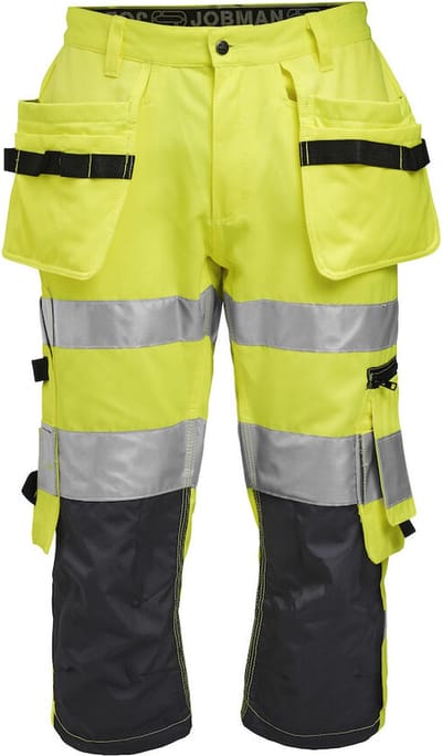 Jobman 2217 Hi-Vis Long Shorts 65221762 - Geel/Navy - C50