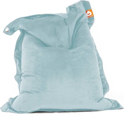 Whoober rechthoek zitzak St. Tropez M velvet aqua - Wasbaar - Zacht en comfortabel