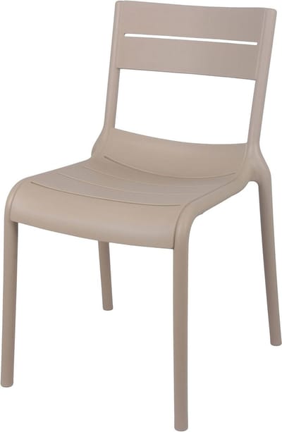 Terrasstoel Kunststof - Buitenstoel Tuinstoel - Buiten Zitten - Stapelbaar Ontwerp - 54 x 50 x 82 cm - Beige