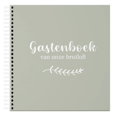 Fyllbooks - Gastenboek van onze bruiloft - Receptieboek Huwelijk - Olijfgroen - 96 Pagina's