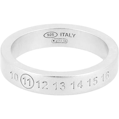 Maison Margiela Gravering NummerLogo 4mm Zilveren Ring Sm1uq0119 P8863 101 SM1UQ0119 P8863 101 (7) white