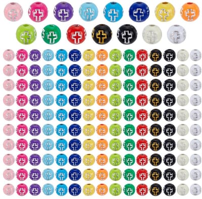 Dailygoods- Kruiskralen 450 Stuks - Ronde Kralen 8 mm - 15 Kleuren - Acryl Kralen - Sieraden Maken - Gat 2 mm - Sieradenkralen